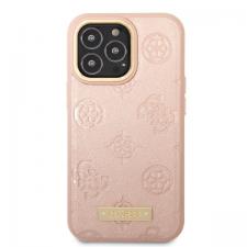 Huse iPhone 13 Pro, Carcasa Guess Peony Logo Plate cu MagSafe compatibila cu iPhone 13 Pro / 13, Roz, lerato.ro