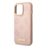 Carcasa Guess Peony Logo Plate cu MagSafe compatibila cu iPhone 13 Pro / 13, Roz 7 - lerato.ro