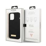 Carcasa Guess Silicone Logo Plate cu MagSafe compatibila cu iPhone 13 Pro / 13, Negru 9 - lerato.ro