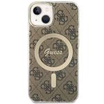 Carcasa Guess 4G cu MagSafe compatibila cu iPhone 13 / 14 / 15, Maro 2 - lerato.ro