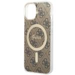 Carcasa Guess 4G cu MagSafe compatibila cu iPhone 13 / 14 / 15, Maro 6 - lerato.ro