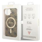 Carcasa Guess 4G cu MagSafe compatibila cu iPhone 13 / 14 / 15, Maro 8 - lerato.ro