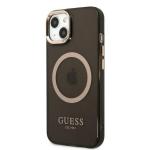 Carcasa Guess Gold Outline Translucent cu MagSafe compatibila cu iPhone 13 / 14 / 15, Negru 3 - lerato.ro