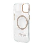 Carcasa Guess Gold Metal Outline cu MagSafe compatibila cu iPhone 13 / 14 / 15, Transparent 8 - lerato.ro