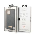 Carcasa Guess Peony Logo Plate cu MagSafe compatibila cu iPhone 13 / 14 / 15, Gri 9 - lerato.ro