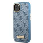 Carcasa Guess 4G Logo Plate cu MagSafe compatibila cu iPhone 13 / 14 / 15, Albastru 3 - lerato.ro
