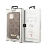 Carcasa Guess 4G Logo Plate cu MagSafe compatibila cu iPhone 13 / 14 / 15, Maro 9 - lerato.ro