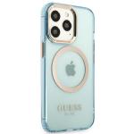 Carcasa Guess Gold Outline Translucent cu MagSafe compatibila cu iPhone 13 Pro Max, Albastru 5 - lerato.ro