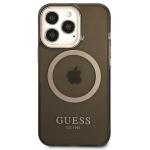 Carcasa Guess Gold Outline Translucent cu MagSafe compatibila cu iPhone 13 Pro Max, Negru 2 - lerato.ro