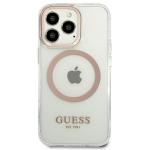 Carcasa Guess Gold Metal Outline cu MagSafe compatibila cu iPhone 13 Pro Max, Transparent 2 - lerato.ro
