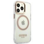Carcasa Guess Gold Metal Outline cu MagSafe compatibila cu iPhone 13 Pro Max, Transparent 5 - lerato.ro