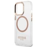 Carcasa Guess Gold Metal Outline cu MagSafe compatibila cu iPhone 13 Pro Max, Transparent 7 - lerato.ro