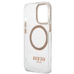 Carcasa Guess Gold Metal Outline cu MagSafe compatibila cu iPhone 13 Pro Max, Transparent 8 - lerato.ro