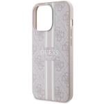 Carcasa Guess 4G Printed Stripes cu MagSafe compatibila cu iPhone 13 Pro Max, Roz 7 - lerato.ro