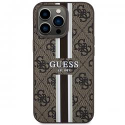 Carcasa Guess 4G Printed Stripes cu MagSafe compatibila cu iPhone 13 Pro Max, Maro