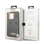Carcasa Guess Peony Logo Plate cu MagSafe compatibila cu iPhone 13 Pro Max, Gri 9 - lerato.ro