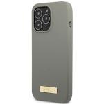 Carcasa Guess Silicone Logo Plate cu MagSafe compatibila cu iPhone 13 Pro Max, Gri 3 - lerato.ro