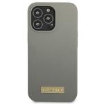 Carcasa Guess Silicone Logo Plate cu MagSafe compatibila cu iPhone 13 Pro Max, Gri 2 - lerato.ro