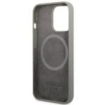 Carcasa Guess Silicone Logo Plate cu MagSafe compatibila cu iPhone 13 Pro Max, Gri 8 - lerato.ro