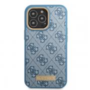 Carcasa Guess 4G Logo Plate cu MagSafe compatibila cu iPhone 13 Pro Max, Albastru