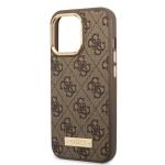 Carcasa Guess 4G Logo Plate cu MagSafe compatibila cu iPhone 13 Pro Max, Maro 7 - lerato.ro