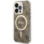 Carcasa Guess 4G cu MagSafe compatibila cu iPhone 14 Pro, Maro 3 - lerato.ro