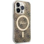 Carcasa Guess 4G cu MagSafe compatibila cu iPhone 14 Pro, Maro 4 - lerato.ro