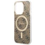 Carcasa Guess 4G cu MagSafe compatibila cu iPhone 14 Pro, Maro 6 - lerato.ro
