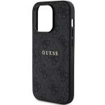 Carcasa Guess 4G Collection Leather Metal Logo cu MagSafe compatibila cu iPhone 14 Pro, Negru 7 - lerato.ro