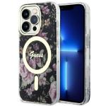 Carcasa Guess Flower cu MagSafe compatibila cu iPhone 14 Pro, Negru 4 - lerato.ro