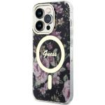 Carcasa Guess Flower cu MagSafe compatibila cu iPhone 14 Pro, Negru 3 - lerato.ro