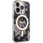 Carcasa Guess Flower cu MagSafe compatibila cu iPhone 14 Pro, Negru 5 - lerato.ro
