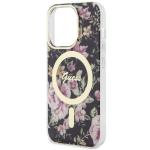 Carcasa Guess Flower cu MagSafe compatibila cu iPhone 14 Pro, Negru 7 - lerato.ro