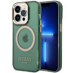 Carcasa Guess Gold Outline Translucent cu MagSafe compatibila cu iPhone 14 Pro, Verde 4 - lerato.ro