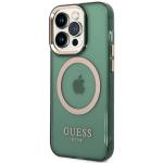 Carcasa Guess Gold Outline Translucent cu MagSafe compatibila cu iPhone 14 Pro, Verde 3 - lerato.ro