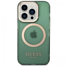 Carcasa Guess Gold Outline Translucent cu MagSafe compatibila cu iPhone 14 Pro, Verde
