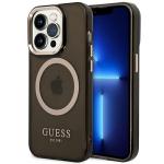 Carcasa Guess Gold Outline Translucent cu MagSafe compatibila cu iPhone 14 Pro, Negru 4 - lerato.ro