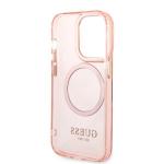 Carcasa Guess Gold Outline Translucent cu MagSafe compatibila cu iPhone 14 Pro, Roz 8 - lerato.ro