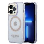 Carcasa Guess Gold Outline Translucent cu MagSafe compatibila cu iPhone 14 Pro, Mov 4 - lerato.ro