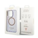 Carcasa Guess Gold Outline Translucent cu MagSafe compatibila cu iPhone 14 Pro, Mov 9 - lerato.ro