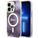 Carcasa Guess Golden Marble cu MagSafe compatibila cu iPhone 14 Pro, Mov 4 - lerato.ro