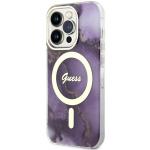 Carcasa Guess Golden Marble cu MagSafe compatibila cu iPhone 14 Pro, Mov 3 - lerato.ro