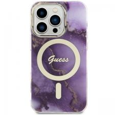 Carcasa Guess Golden Marble cu MagSafe compatibila cu iPhone 14 Pro, Mov