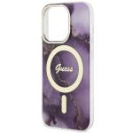 Carcasa Guess Golden Marble cu MagSafe compatibila cu iPhone 14 Pro, Mov 7 - lerato.ro