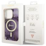 Carcasa Guess Golden Marble cu MagSafe compatibila cu iPhone 14 Pro, Mov 9 - lerato.ro