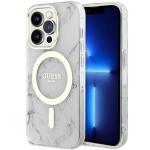 Carcasa Guess Golden Marble cu MagSafe compatibila cu iPhone 14 Pro, Alb 4 - lerato.ro