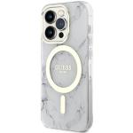 Carcasa Guess Golden Marble cu MagSafe compatibila cu iPhone 14 Pro, Alb 3 - lerato.ro