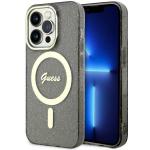 Carcasa Guess Glitter Gold cu MagSafe compatibila cu iPhone 14 Pro, Negru 4 - lerato.ro