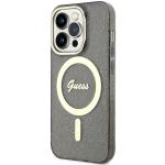 Carcasa Guess Glitter Gold cu MagSafe compatibila cu iPhone 14 Pro, Negru 3 - lerato.ro