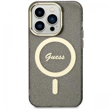 Carcasa Guess Glitter Gold cu MagSafe compatibila cu iPhone 14 Pro, Negru